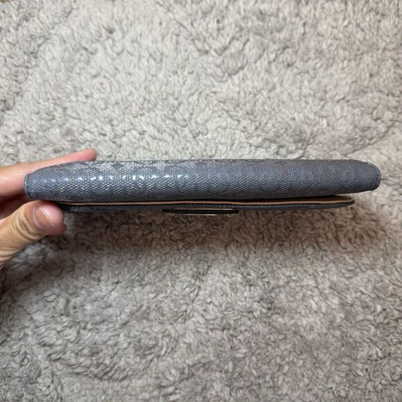 Guess Tri-Fold Faux Leather Wallet Charcoal Gray/Silver Monogram G‎ - Picture 9 of 16